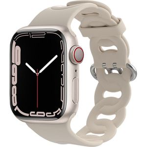 Strap-it Apple Watch silicone chain band (beige)