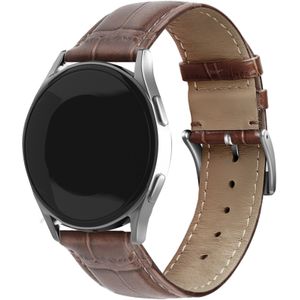 Strap-it Samsung Galaxy Watch 4 Classic 46mm leather crocodile grain band (bruin)