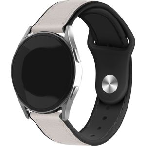 Strap-it Samsung Galaxy Watch 6 - 44mm leren hybrid bandje (wit)