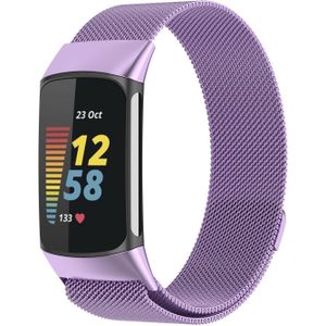 Strap-it Fitbit Charge 5 Milanese band (lichtpaars)