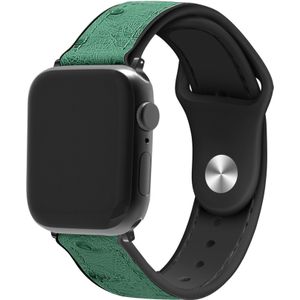 Strap-it Apple Watch 8 leren hybrid bandje (groen)