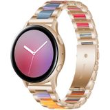 Strap-it Samsung Galaxy Watch Active stalen resin band (rosé goud/kleurrijk)