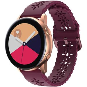 Strap-it Samsung Galaxy Watch Active siliconen bandje met patroon (bordeaux)