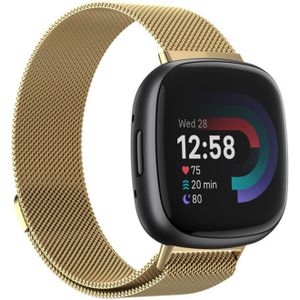 Strap-it Fitbit Versa 4 Milanese band (goud)