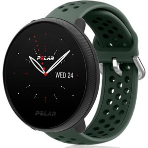 Strap-it Polar Ignite 2 siliconen bandje met gaatjes (legergroen)