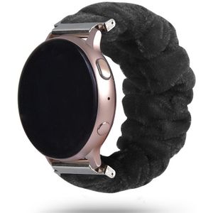 Strap-it Samsung Galaxy Watch Active Scrunchie bandje (zwart)