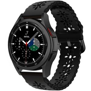 Strap-it Samsung Galaxy Watch 4 Classic 42mm siliconen bandje met patroon (zwart)