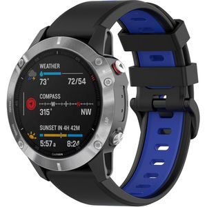 Strap-it Garmin Instinct 3 - 50mm sport gesp band (zwart/blauw)