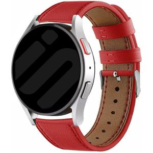 Horlogeband 22mm rubber met leren toplaag paars