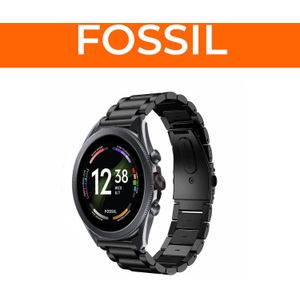 Strap-it Stalen band voor Fossil smartwatches (zwart)