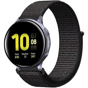 Strap-it Samsung Galaxy Watch Active nylon band zwart