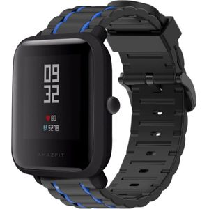 Strap-it Xiaomi Amazfit Bip sport gesp band (zwart/blauw)