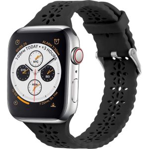 Strap-it Apple Watch siliconen bandje met patroon (zwart)