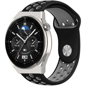 Strap-it Huawei Watch GT 3 Pro 46mm sport band (zwart/grijs)