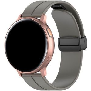 Strap-it Samsung Galaxy Watch 42mm D-buckle siliconen bandje (donkergrijs)