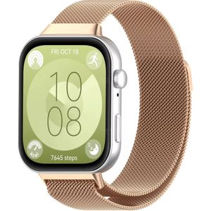 Strap-it Huawei Watch Fit 3 Milanese band (rosé goud)