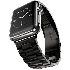 Strap-it Apple Watch 8 stalen band (zwart)