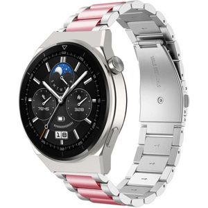 Strap-it Huawei Watch GT 3 Pro 46mm stalen band (zilver/roze)