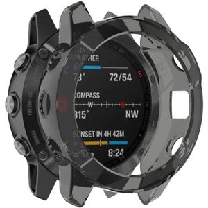 Strap-it Garmin Fenix 6x TPU case (transparant zwart)