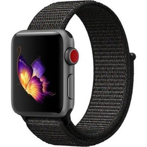 Strap-it Apple Watch 8 nylon bandje (zwart)