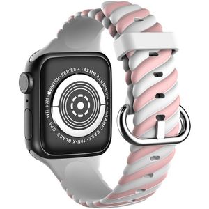 Strap-it Apple Watch Ultra Twisted siliconen bandje (wit/roze)