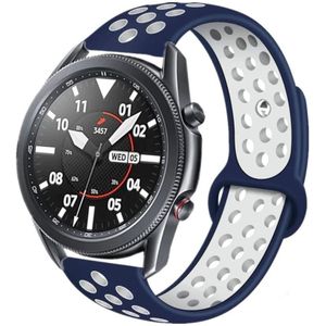 Strap-it Samsung Galaxy Watch 3 sport band 45mm (wit/blauw)