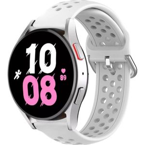 Strap-it Samsung Galaxy Watch 5 - 44mm siliconen bandje met gaatjes (wit)