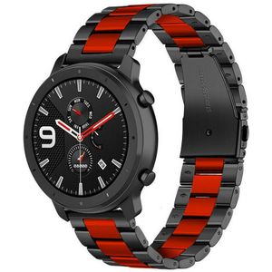 Strap-it Xiaomi Amazfit GTR stalen band (zwart/rood)