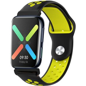 Strap-it Oppo Watch sport bandje (zwart/geel)