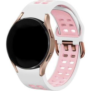 Strap-it Samsung Galaxy Watch 5 40mm sport square bandje (wit/roze)