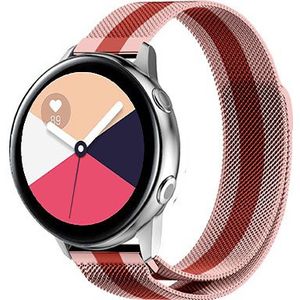Strap-it Samsung Galaxy Watch Active Milanese band (rood/roze)