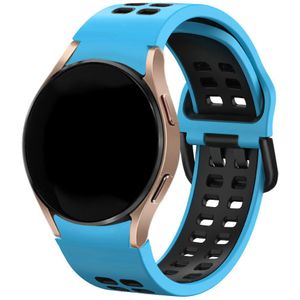 Strap-it Samsung Galaxy Watch 6 - 40mm sport square bandje (lichtblauw/zwart)