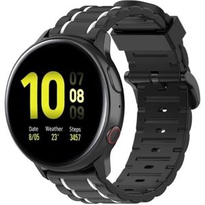 Strap-it Samsung Galaxy Watch Active  sport gesp band (zwart/wit)