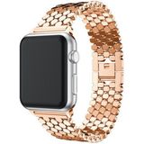 Strap-it Apple Watch 8 stalen vis band (rosé goud)