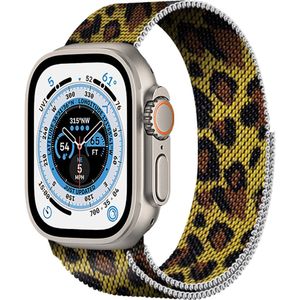 Strap-it Apple Watch Ultra Milanese band (luipaard print)