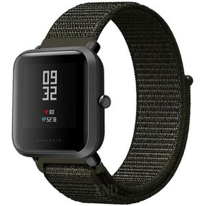 Strap-it Xiaomi Amazfit Bip nylon band (donkergroen)