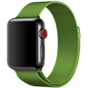 Strap-it Apple Watch 8 Milanese band (lichtgroen)