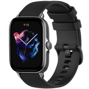 Strap-it Amazfit GTS 3 Luxe Siliconen bandje (zwart)