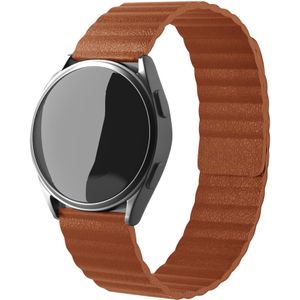 Strap-it Samsung Gear Sport leren loop bandje (bruin)