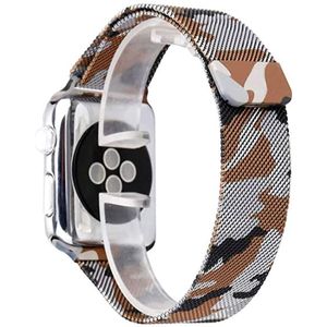 Strap-it Apple Watch Ultra Milanese band (camouflage bruin)