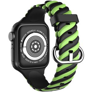 Strap-it Apple Watch 8 Twisted siliconen bandje (zwart/geel)