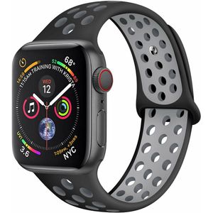 Strap-it Apple Watch 8 sport band (zwart/grijs)