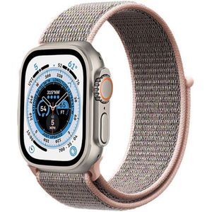 Strap-it Apple Watch Ultra nylon bandje (pink sand)