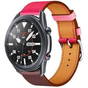 Strap-it Samsung Galaxy Watch 3 leren bandje 45mm (knalroze/roodbruin)