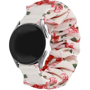Strap-it Samsung Galaxy Watch Active scrunchie bandje (bloemen)