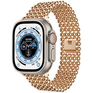 Strap-it Apple Watch Ultra stalen kralen band (rosé goud)