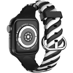 Strap-it Apple Watch Ultra Twisted siliconen bandje (zwart/wit)