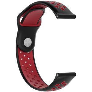 Strap-it Horlogeband 22mm sport universeel (zwart/rood)