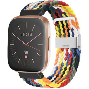 Strap-it Fitbit Versa gevlochten bandje (kleurrijk)
