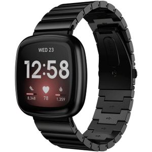 Strap-it Fitbit Versa 3 metalen bandje (zwart)